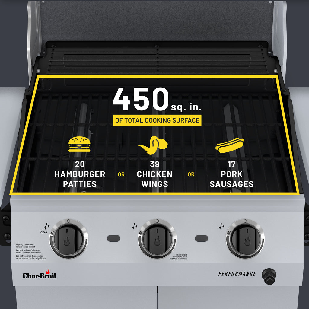 Char-Broil Performance 375 3-Burner Gas Grill Clay product view 7
