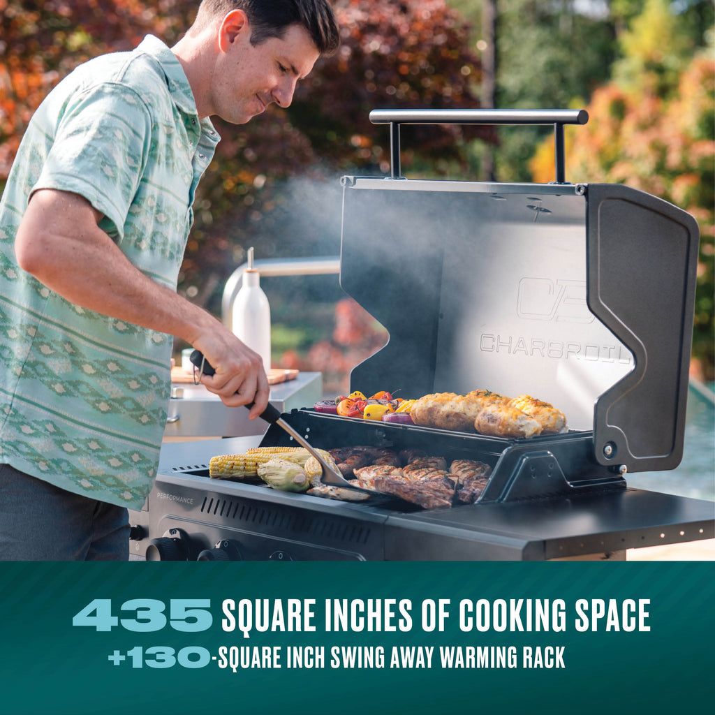 Char-Broil Performance Series™ 4-Burner Gas Grill with FlavorMax™ and Sear Burner  (Cabinet, Blackout) product view 3