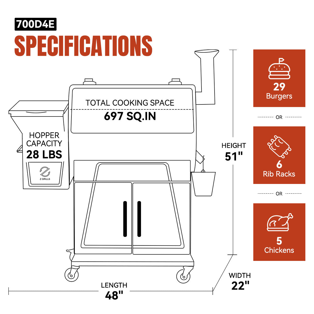 Z GRILLS 700D4E WIFI WITH CABINET product view 3