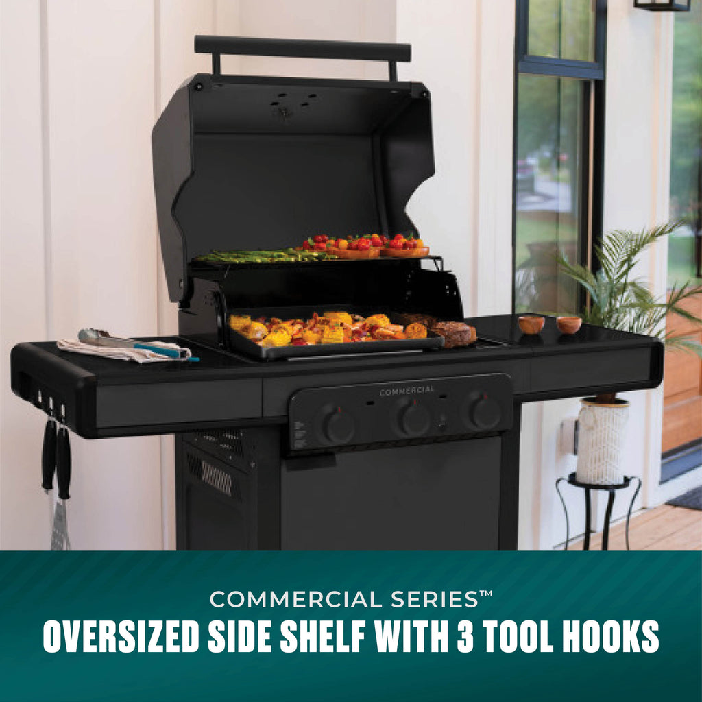 Char-Broil Commercial Series™ 3 Burner Gas Grill & Griddle (Black) product view 7