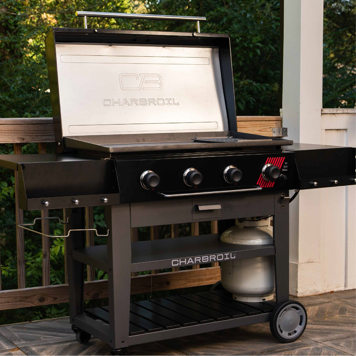 Char-Broil Charbroil® 36" Performance Series™ Deluxe Propane Gas Griddle with Cart 4 Burner Flat Top Grill, Black 463285924 product view 14