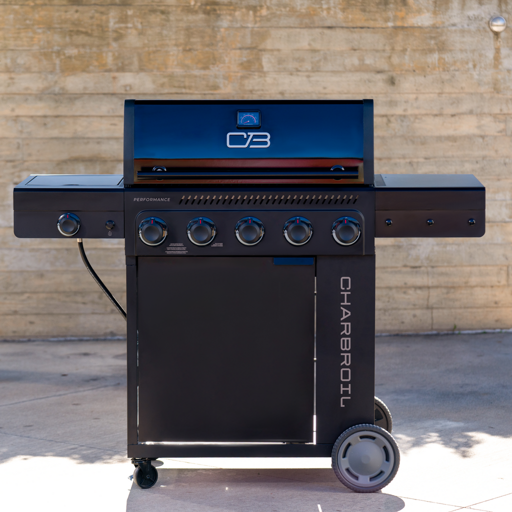 Char-Broil Performance Series™ FlavorMax™ 5 Burner Gas Grill Cabinet with Side Burner Blackout product view 12