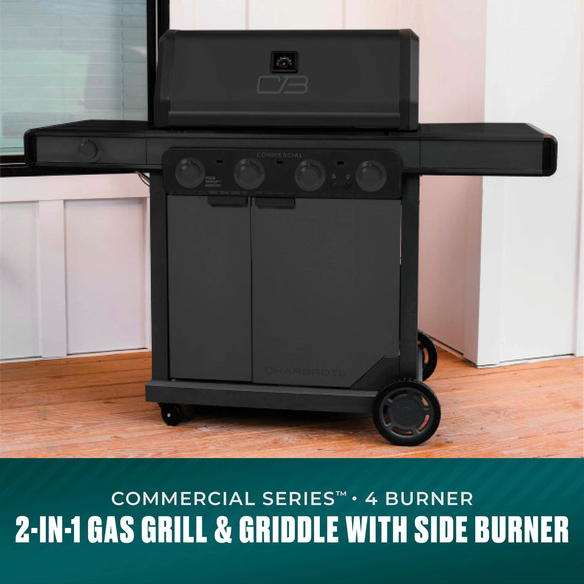 Char-Broil Commercial Series™ 4 Burner Gas Grill & Griddle (Black) product view 1