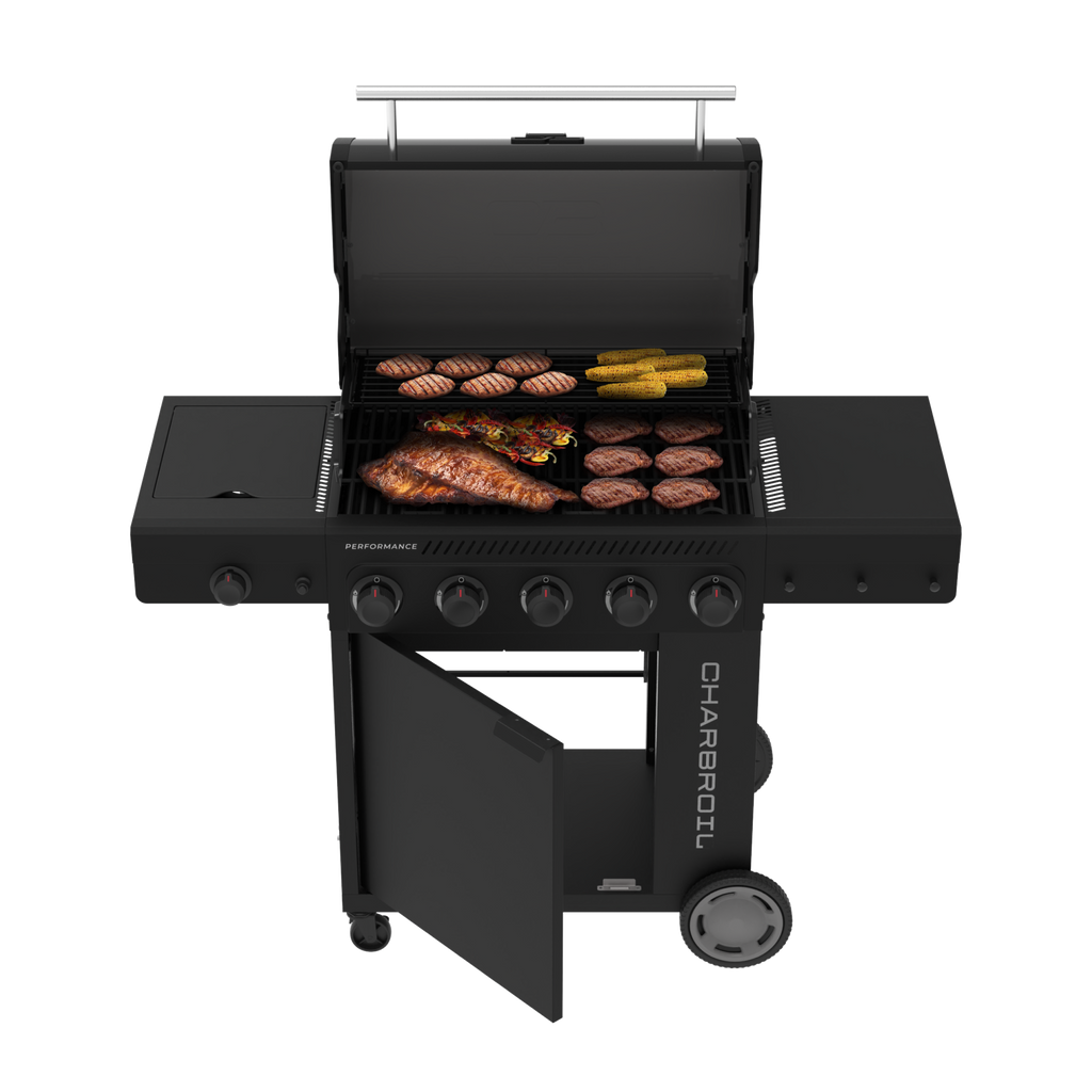 Char-Broil Performance Series™ FlavorMax™ 5 Burner Gas Grill Cabinet with Side Burner Blackout product view 5
