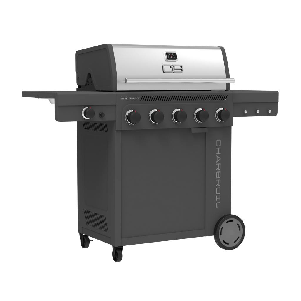 Char-Broil Performance Series™ FlavorMax™ 5 Burner Gas Grill Cabinet with Side Burner Gray product view 1
