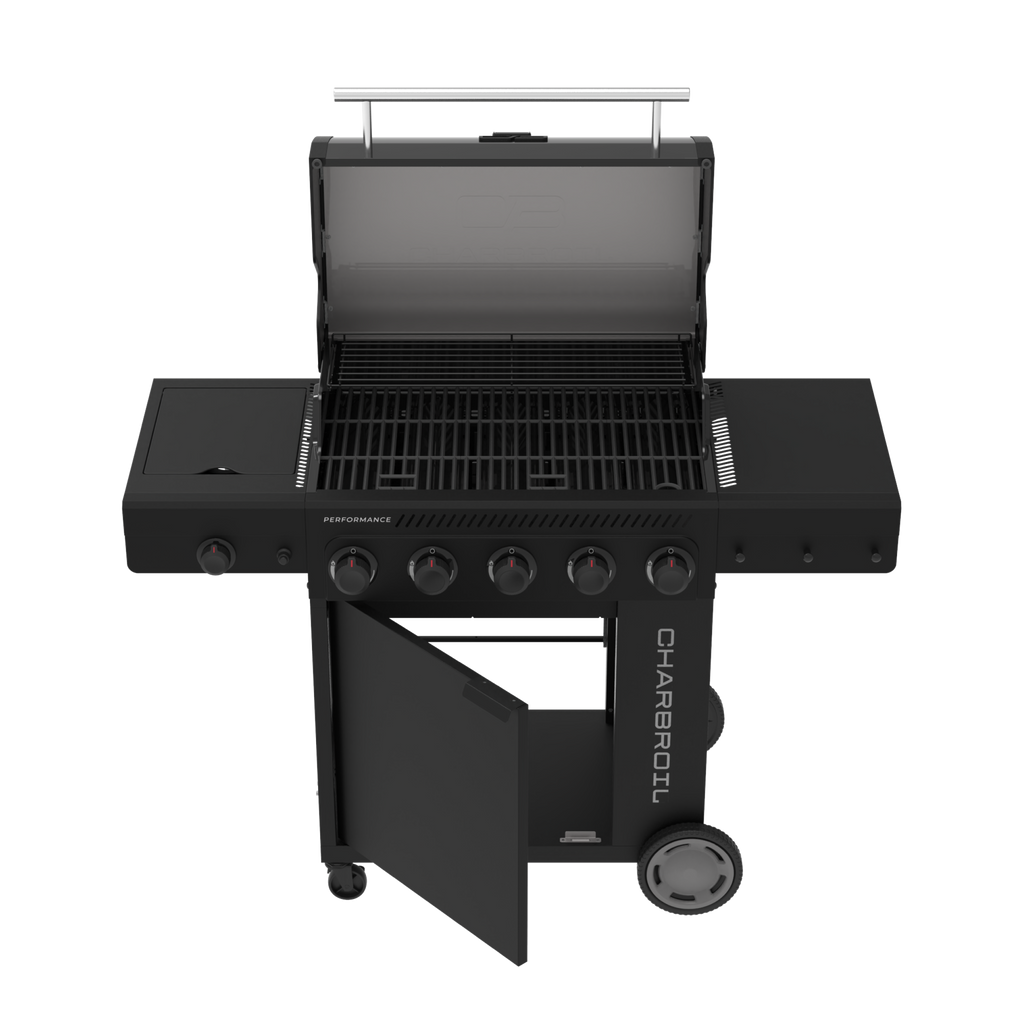 Char-Broil Performance Series™ FlavorMax™ 5 Burner Gas Grill Cabinet with Side Burner Blackout product view 4