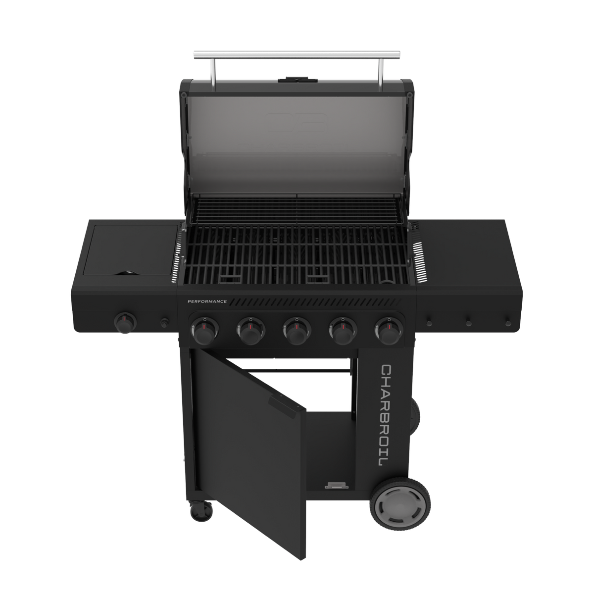 Char-Broil Performance Series™ FlavorMax™ 5 Burner Gas Grill Cabinet with Side Burner Blackout product view 4