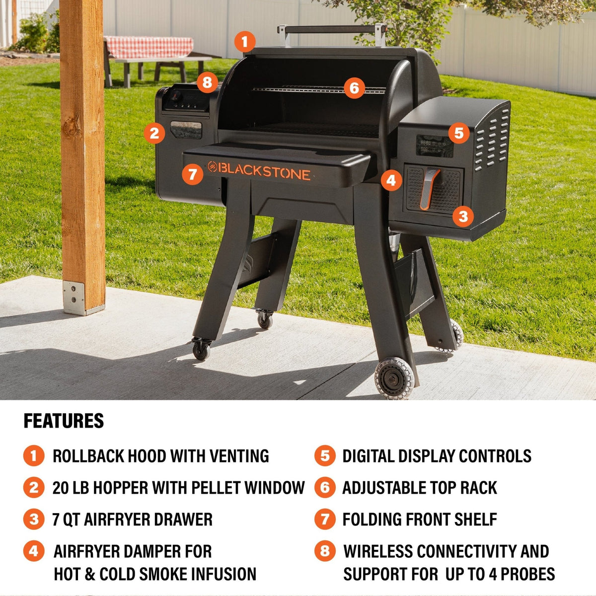Blackstone 900 Pellet Grill Airfryer Combo product view 3