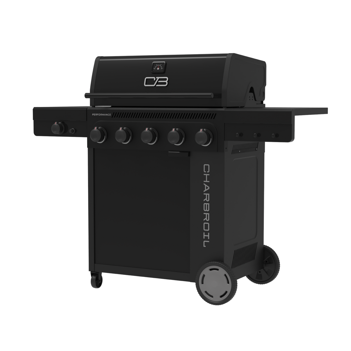 Char-Broil Performance Series™ FlavorMax™ 5 Burner Gas Grill Cabinet with Side Burner Blackout product view 1
