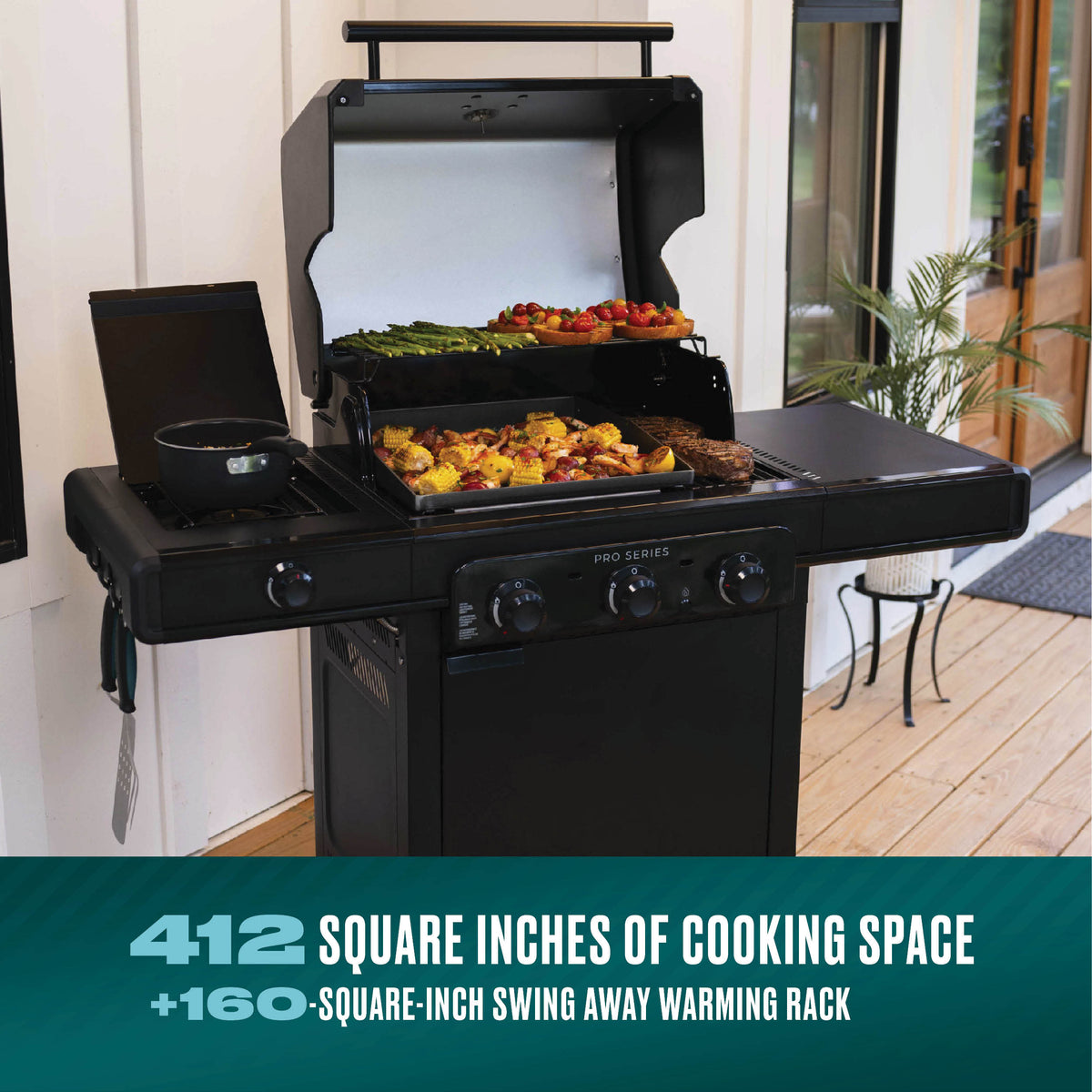 Char-Broil Pro Series™ 3 Burner Gas Grill & Griddle (Side Burner) product view 3