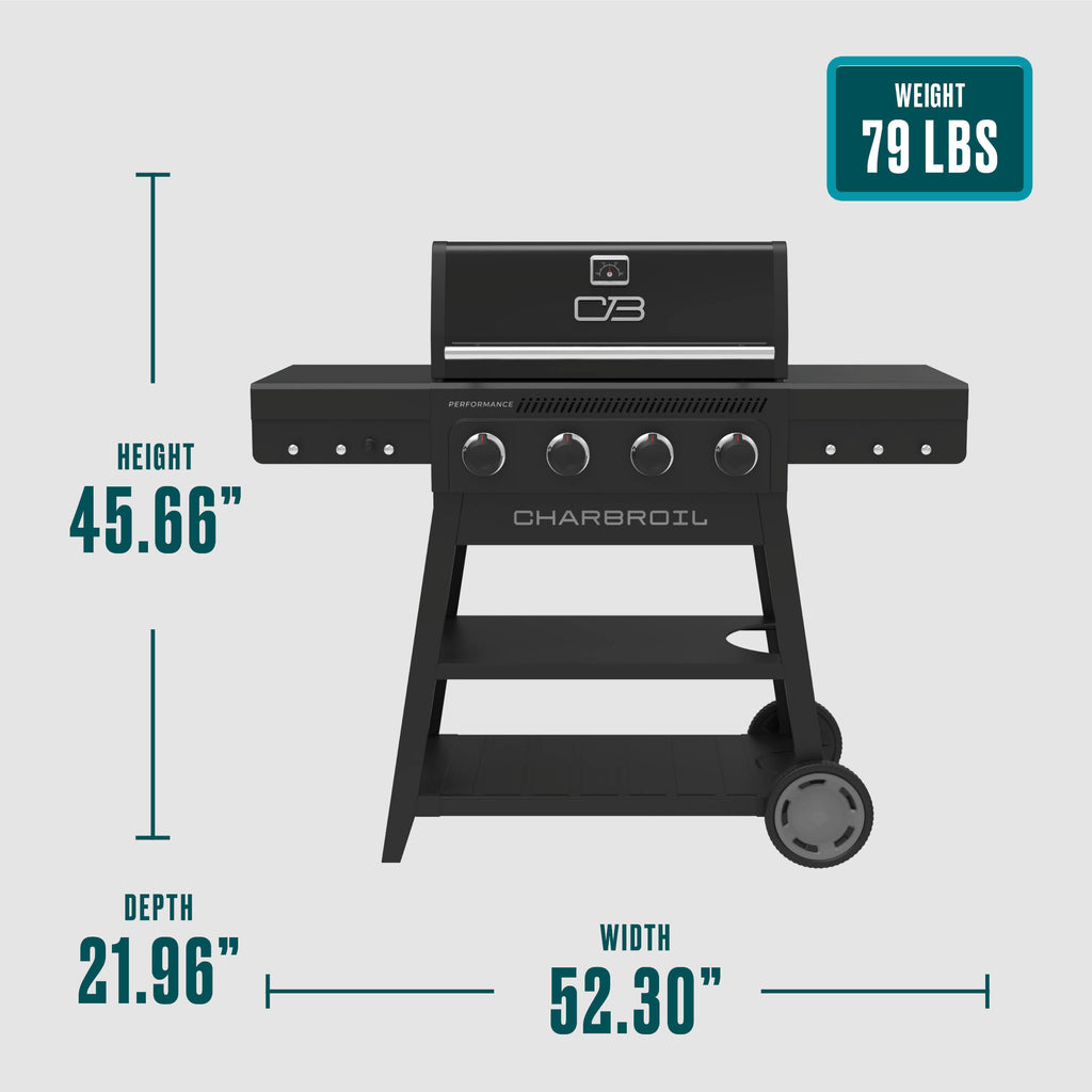 Char-Broil Performance Series™ 4-Burner Gas Grill with FlavorMax™ (Cart, Black) product view 9