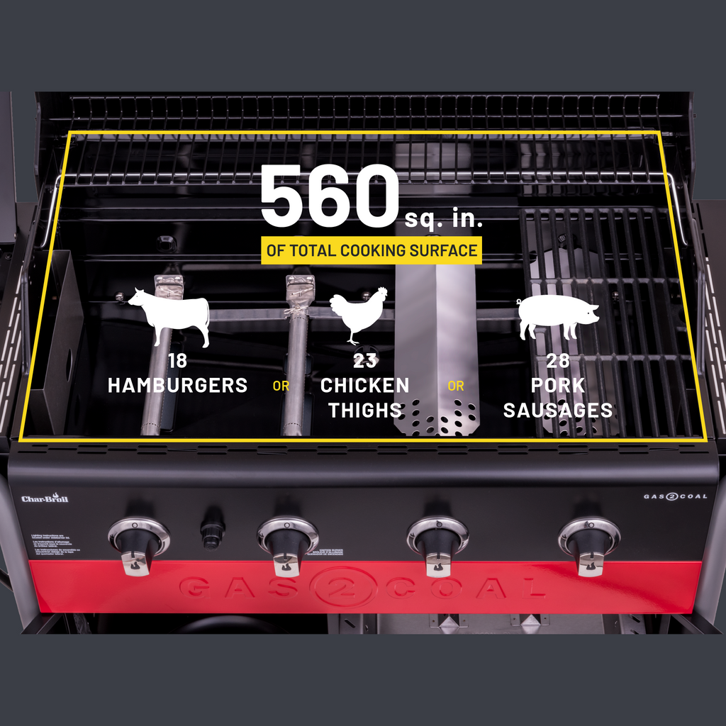Char-Broil Gas2Coal® 4-Burner Hybrid Grill product view 7