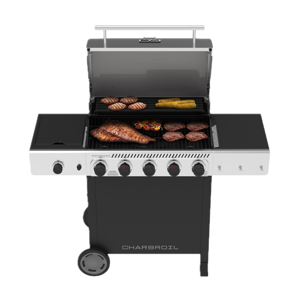 Char-Broil Performance Series™ 5 Burner Cart Gas Grill with Side Burner Black Stainless product view 4