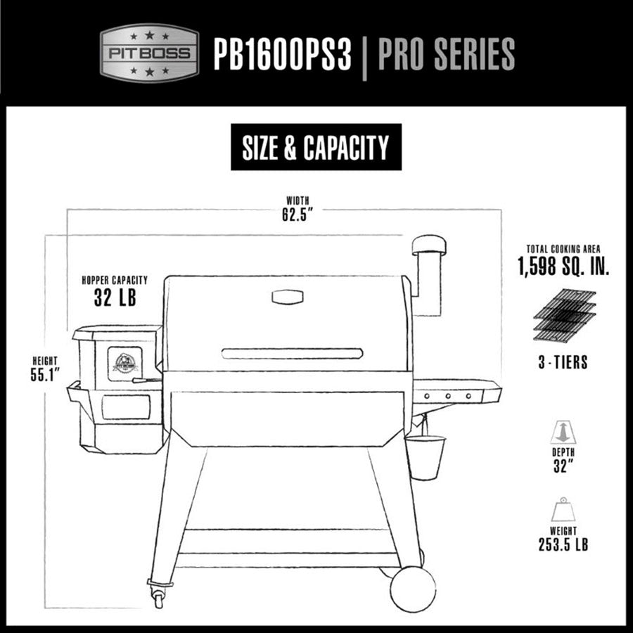 Pit Boss Pro Series 3 1600 Wood Pellet Grill product view 7