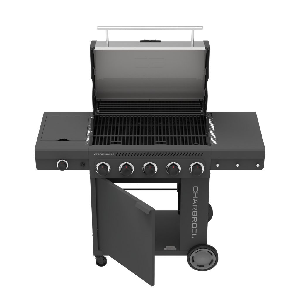 Char-Broil Performance Series™ FlavorMax™ 5 Burner Gas Grill Cabinet with Side Burner Gray product view 4