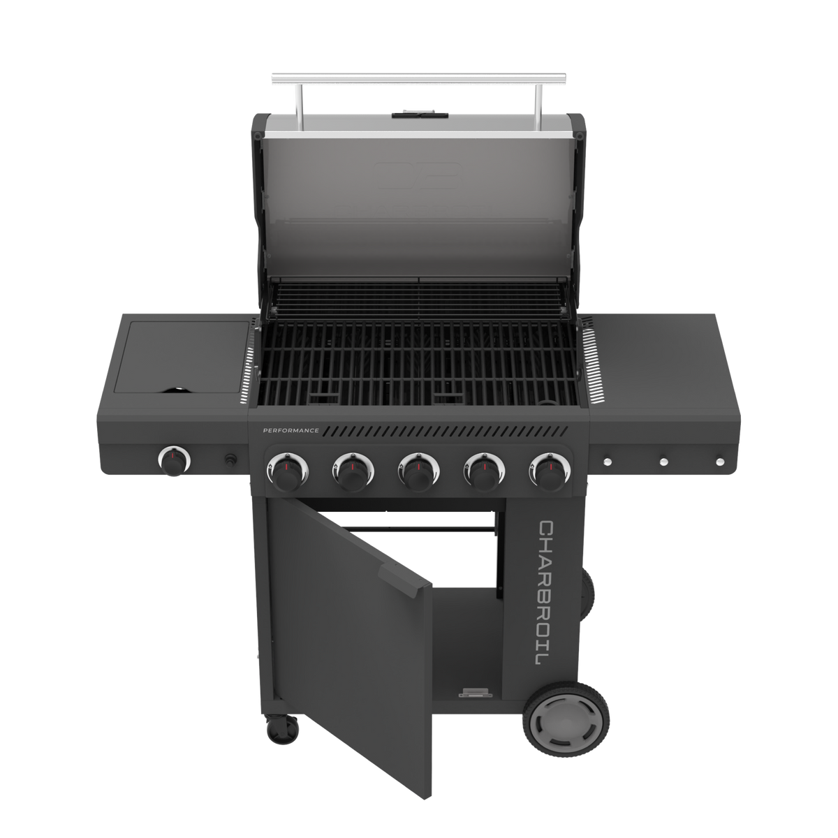 Char-Broil Performance Series™ FlavorMax™ 5 Burner Gas Grill Cabinet with Side Burner Gray product view 4