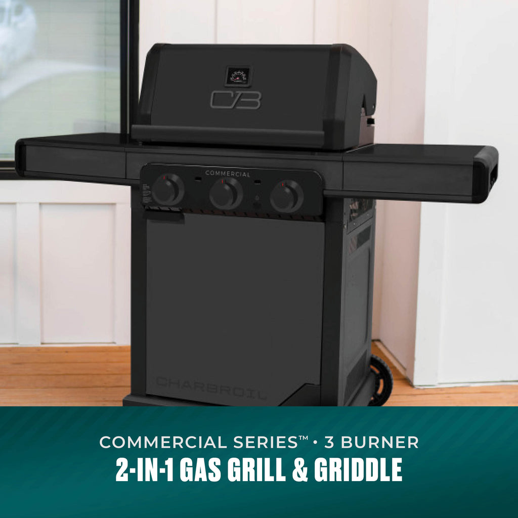 Char-Broil Commercial Series™ 3 Burner Gas Grill & Griddle (Black) product view 1