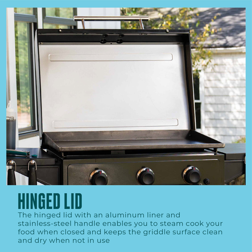 Char-Broil Charbroil® 28" XL Performance Series™ Propane Gas Griddle with Cart 3 Burner Flat Top Grill, Black 463258924 product view 3