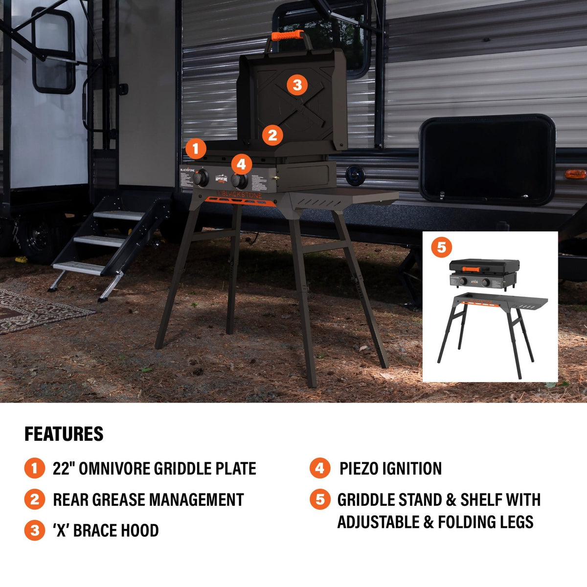 Blackstone Adventure Ready 22” Griddle with Hood and Stand product view 3
