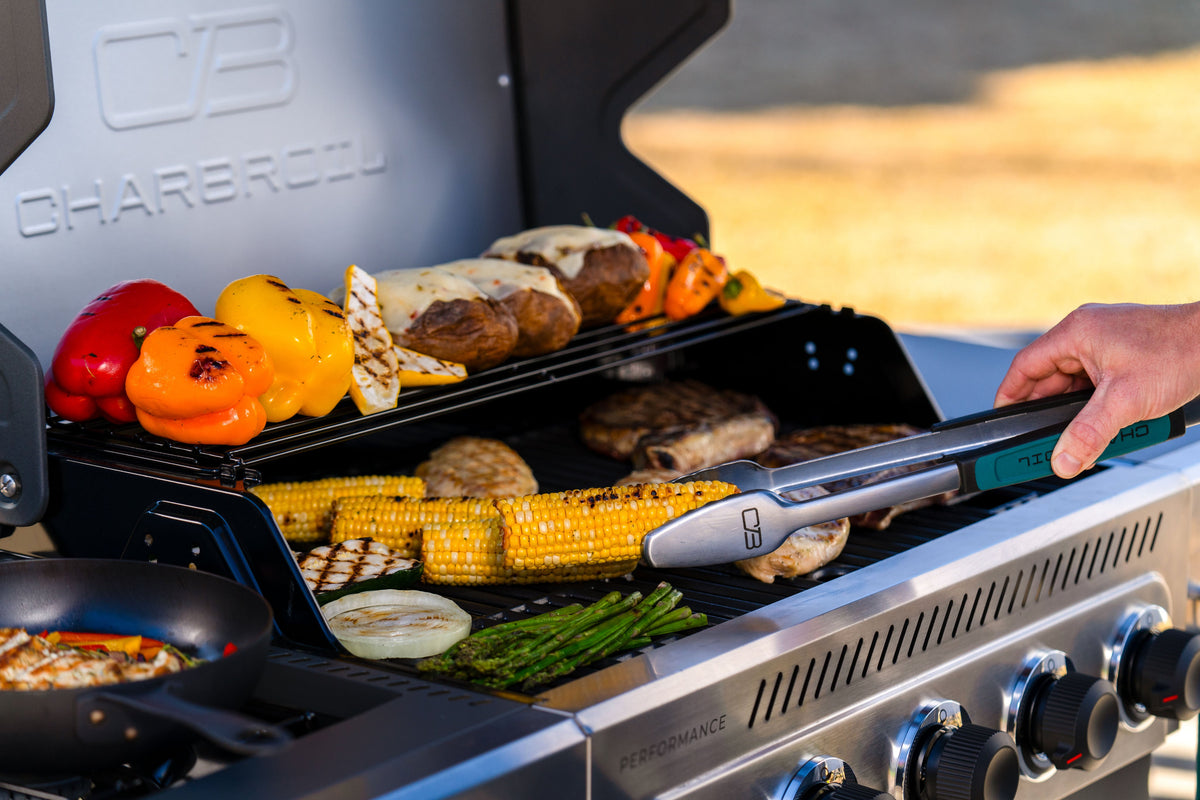 Char-Broil Performance Series™ FlavorMax™ 5 Burner Gas Grill Cabinet with Side Burner Gray Stainless product view 15