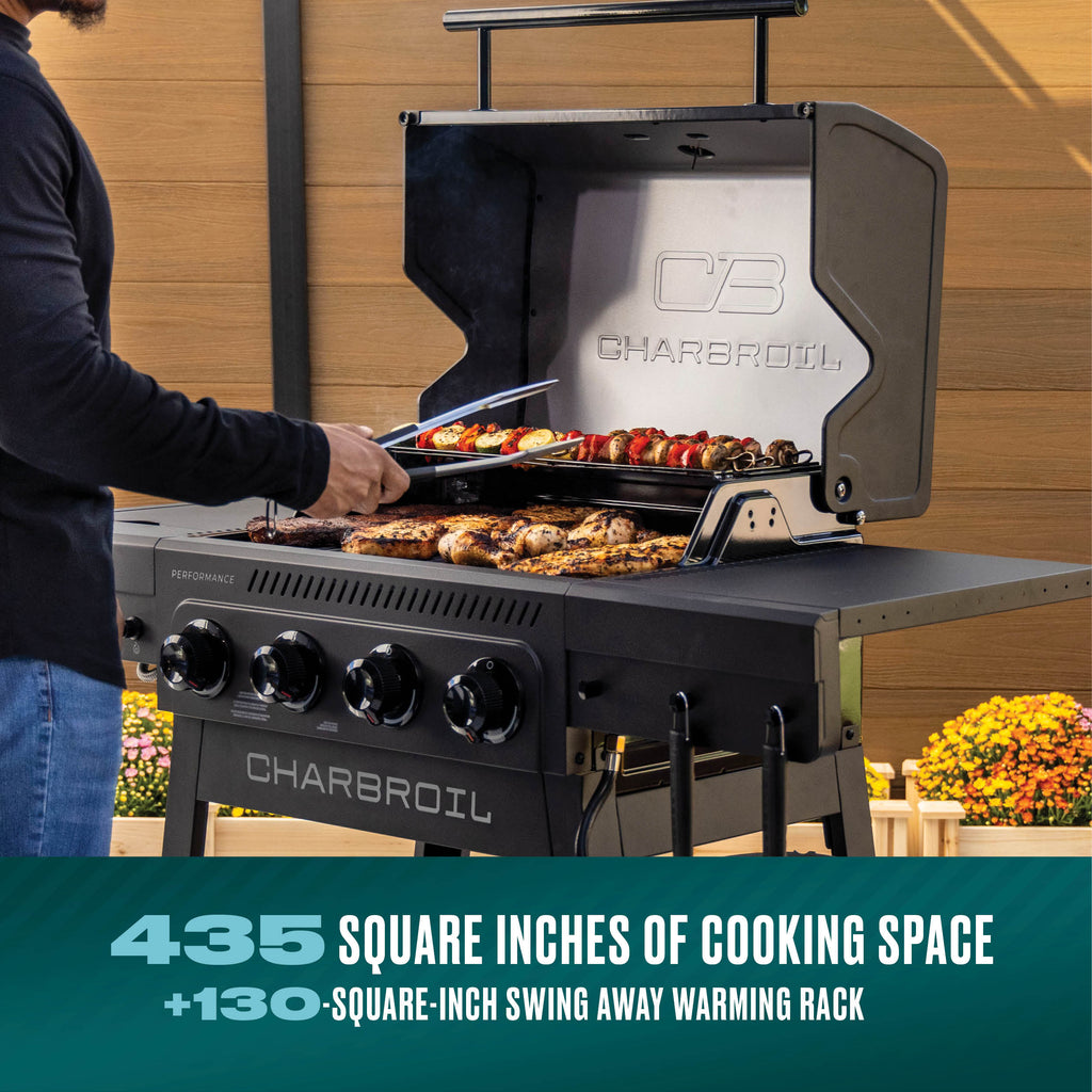 Char-Broil Performance Series™ FlavorMax™ 4 Burner Cart Gas Grill with Side Burner Blackout product view 3