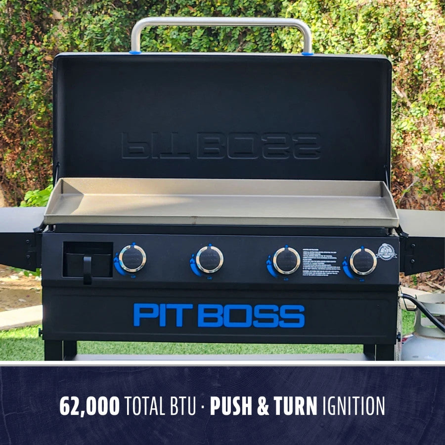 Pit Boss 4-Burner Deluxe Griddle With Side Shelves + Lid - PB4BGD1 product view 3