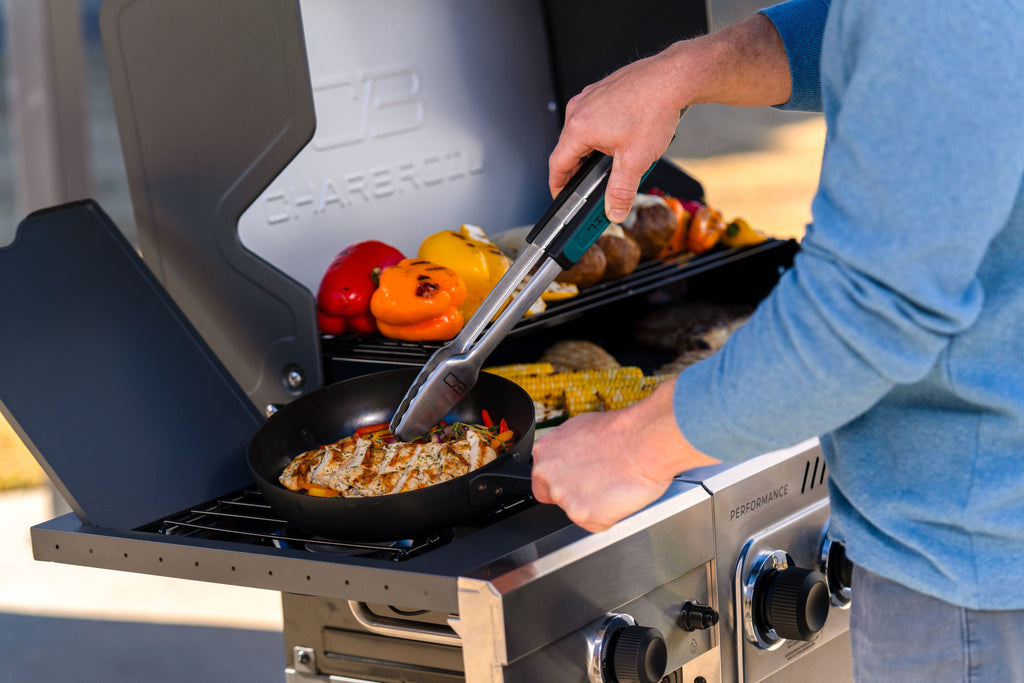 Char-Broil Performance Series™ FlavorMax™ 5 Burner Gas Grill Cabinet with Side Burner Gray Stainless product view 17