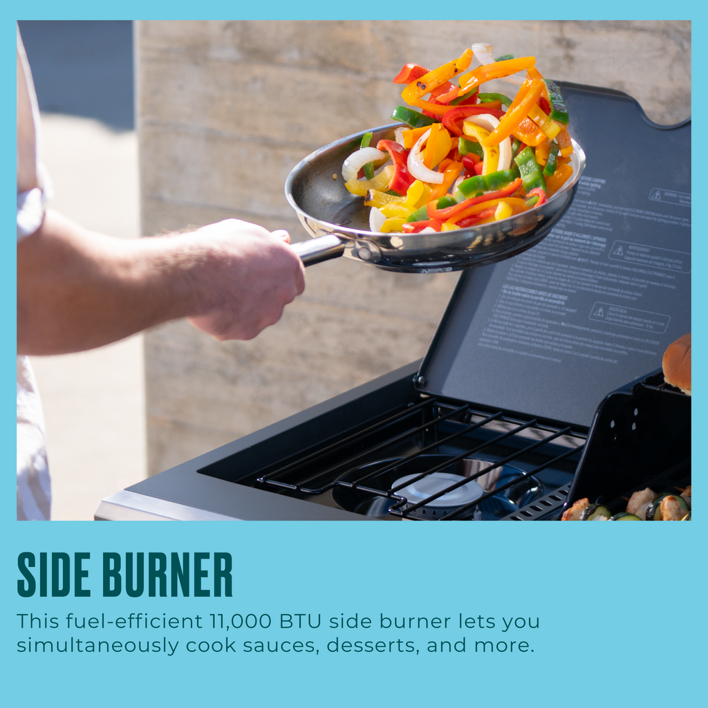 Char-Broil Performance Series™ FlavorMax™ 6 Burner Gas Grill Cabinet with Sear Burner and Side Burner Gray Stainless product view 7