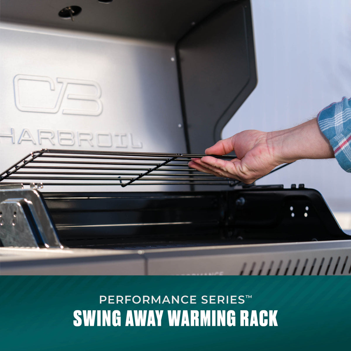 Char-Broil Performance Series™ 4-Burner Gas Grill with FlavorMax™ and Side Burner, (Sear Burner, Cabinet, Gray/Stainless Steel) product view 7