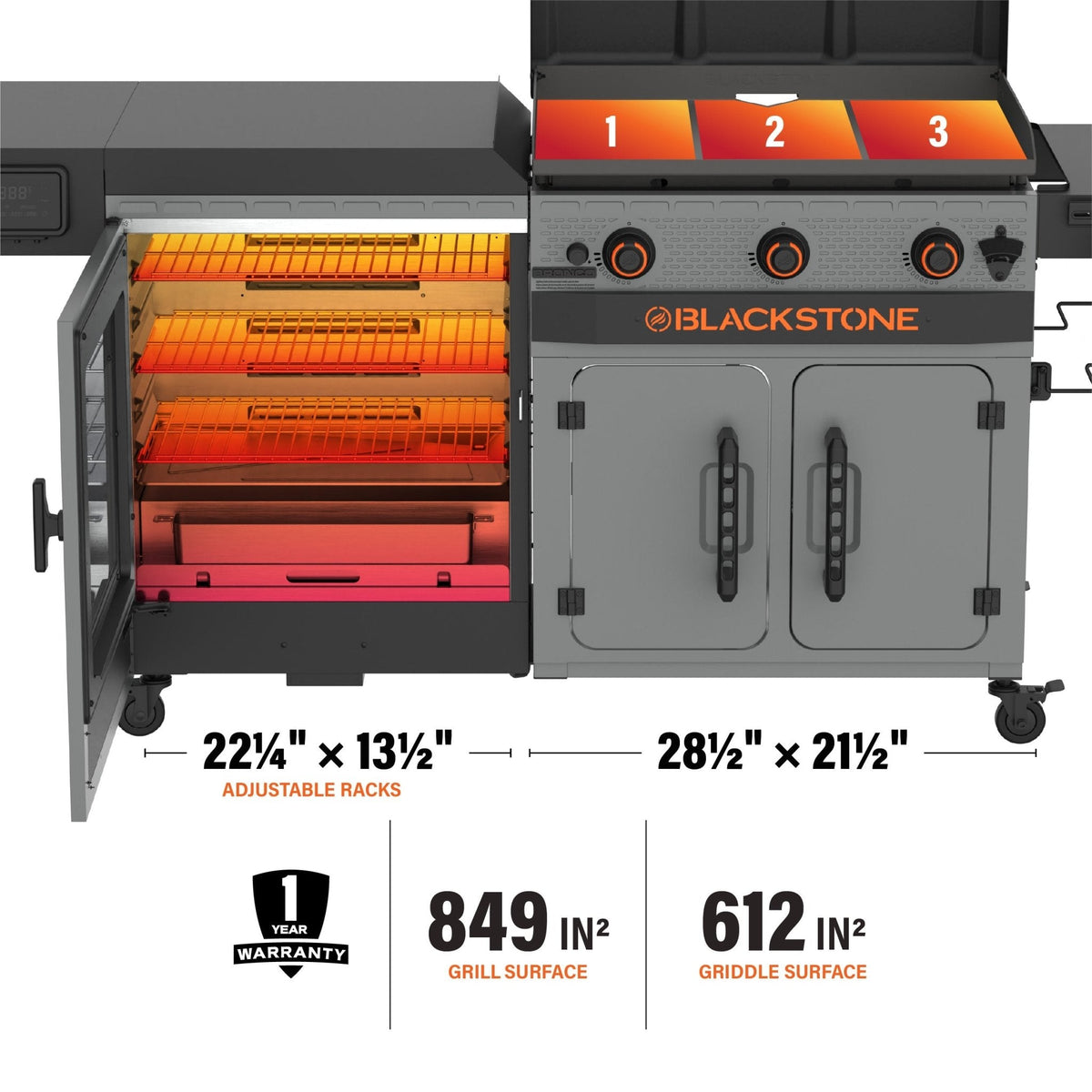 Blackstone 28" XL Griddle Vertical Pellet Smoker Combo product view 2