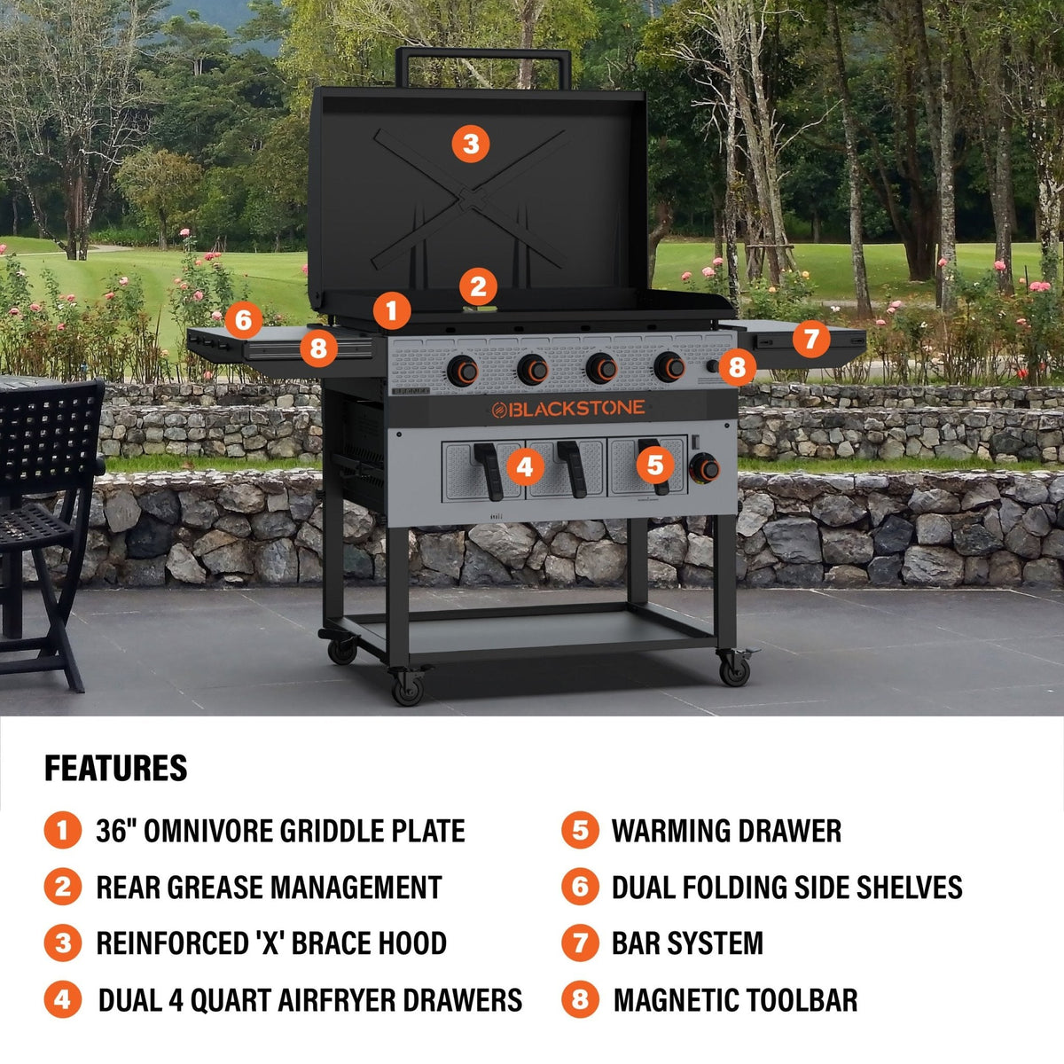 Blackstone Bronco 36” Griddle Airfryer Combo product view 3