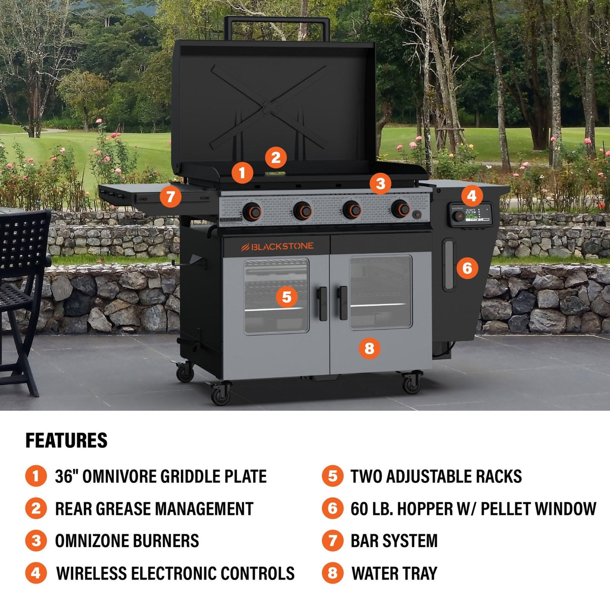 Blackstone Bronco 36” Griddle Vertical Pellet Smoker Combo product view 4