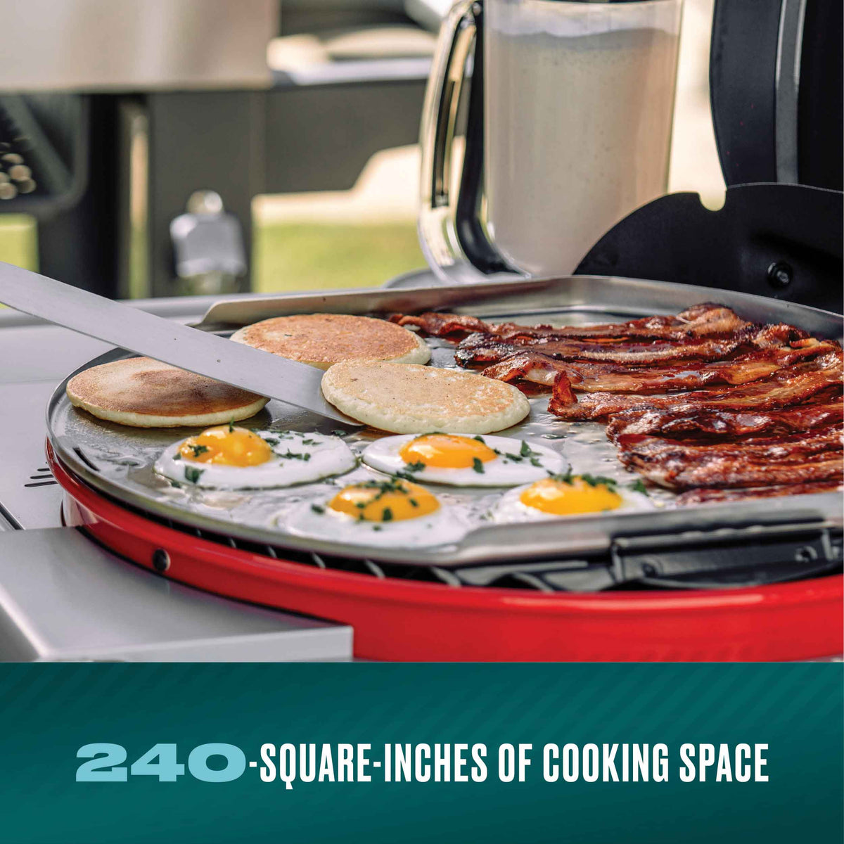 Char-Broil Bistro Pro™ Electric Grill & Griddle + Charcoal Mode Red product view 3