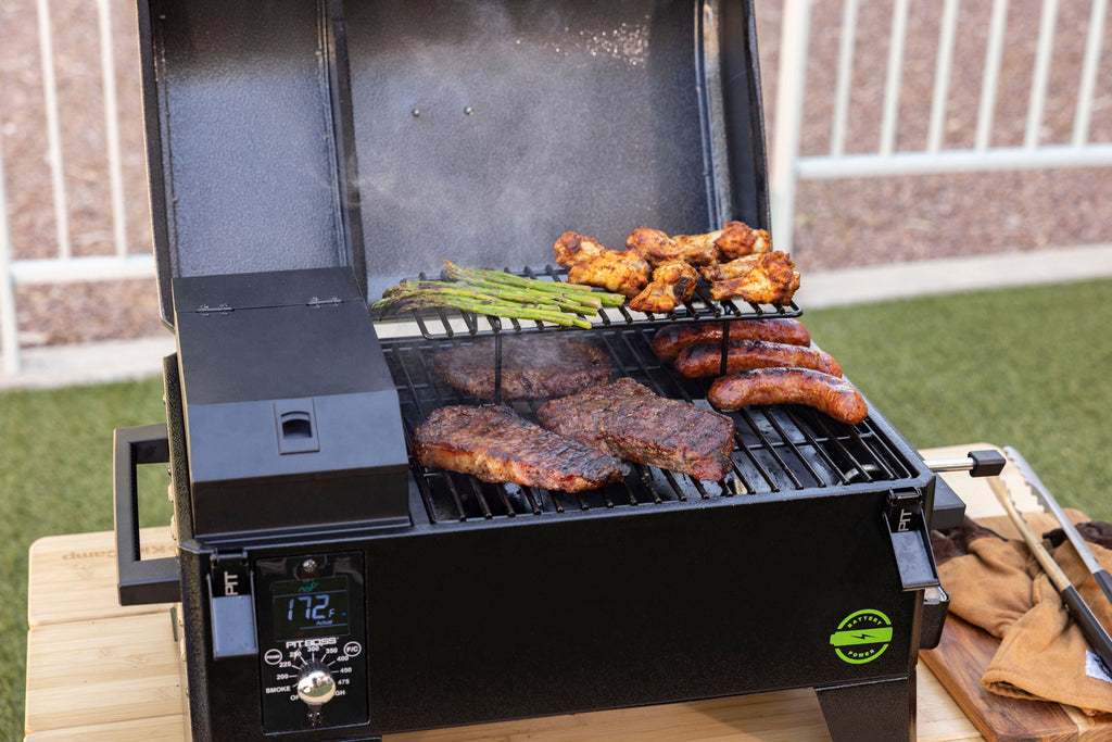 Pit Boss Portable Battery Powered Wood Pellet Grill w/ Black Handle product view 5