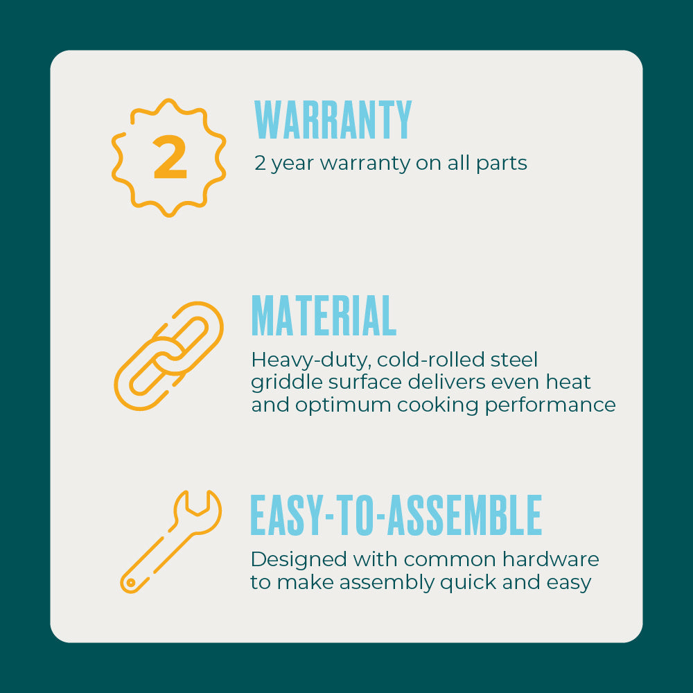 Char-Broil Charbroil® 22" Performance Series™ Folding Cart 2 Burner Portable Propane Gas Griddle, Black 463711223 product view 6