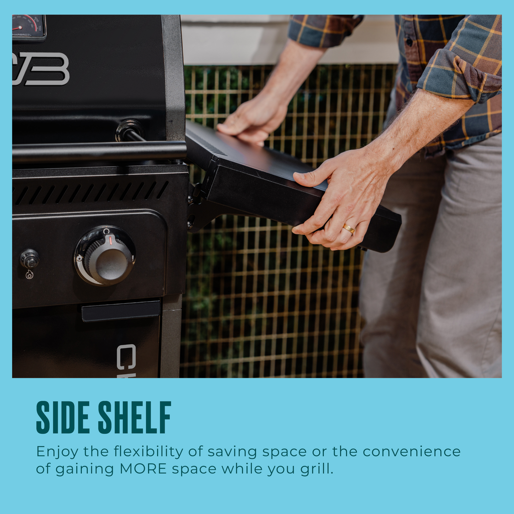 Char-Broil Performance Series™ FlavorMax™ 2 Burner Gas Grill Cabinet with Foldable Side Shelves Black product view 7
