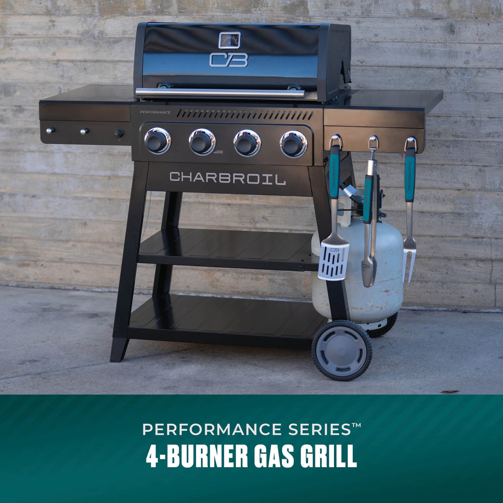 Char-Broil Performance Series™ 4-Burner Gas Grill with FlavorMax™ (Cart, Black) product view 1