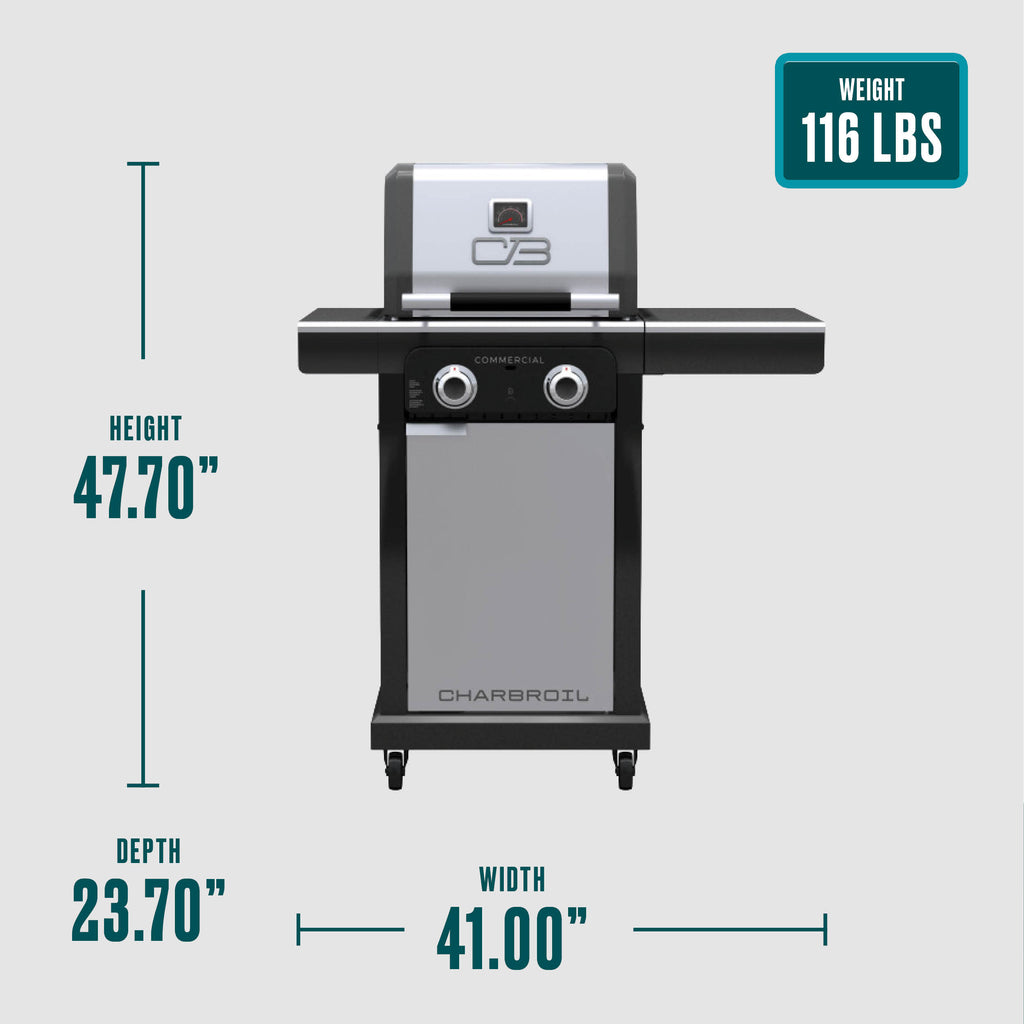Char-Broil Commercial Series™ 2 Burner Gas Grill & Griddle product view 8