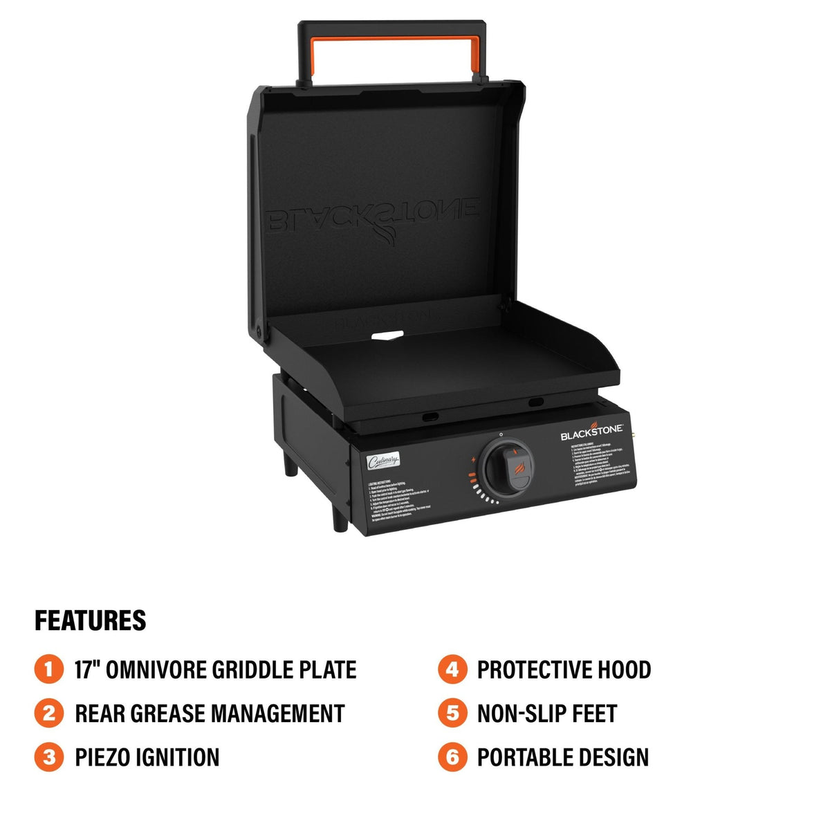 Blackstone Culinary 17” Tabletop Griddle with Hood product view 3