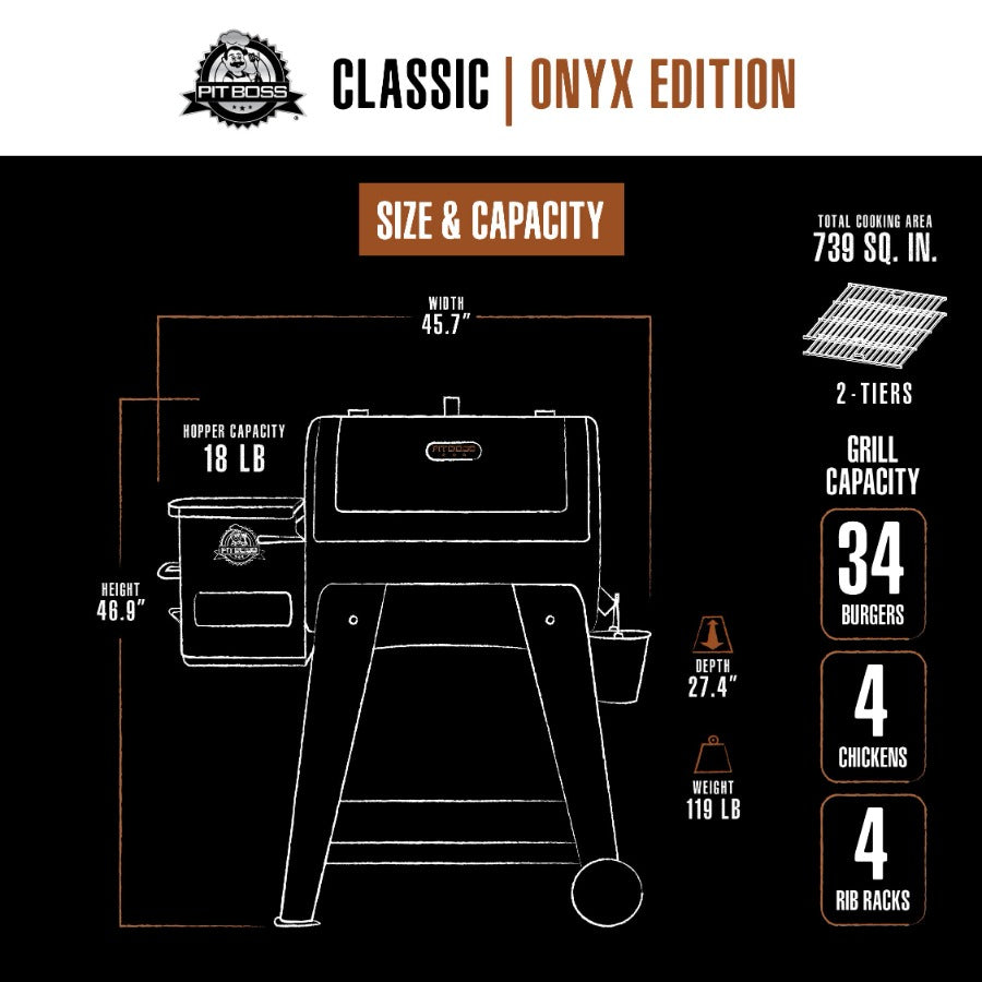 Pit Boss Classic 700 Wood Pellet Grill - Onyx Edition product view 9