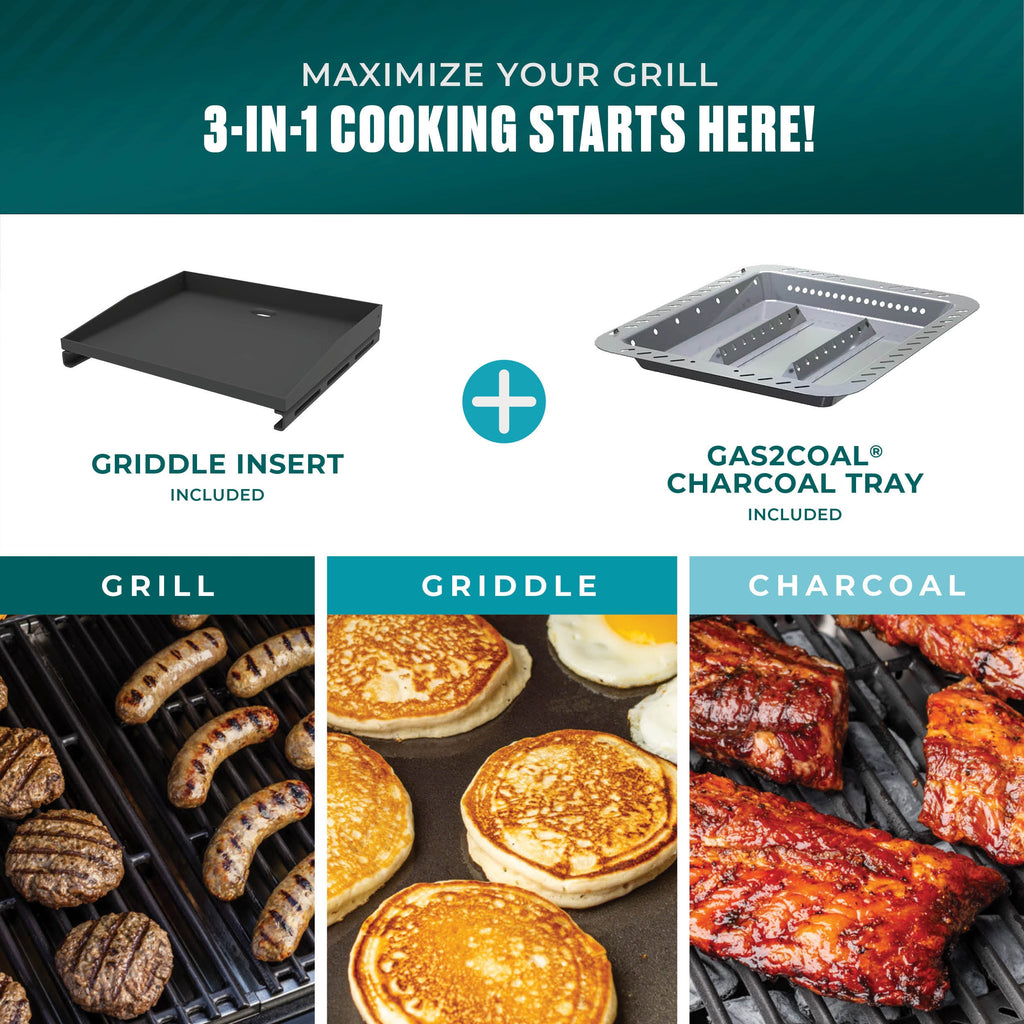 Char-Broil Pro Series™ 4-Burner Gas Grill and Griddle with Side Burner product view 2