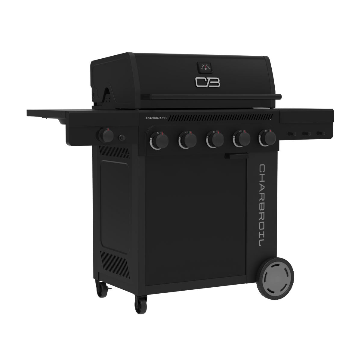 Char-Broil Performance Series™ FlavorMax™ 5 Burner Gas Grill Cabinet with Side Burner Blackout product view 2