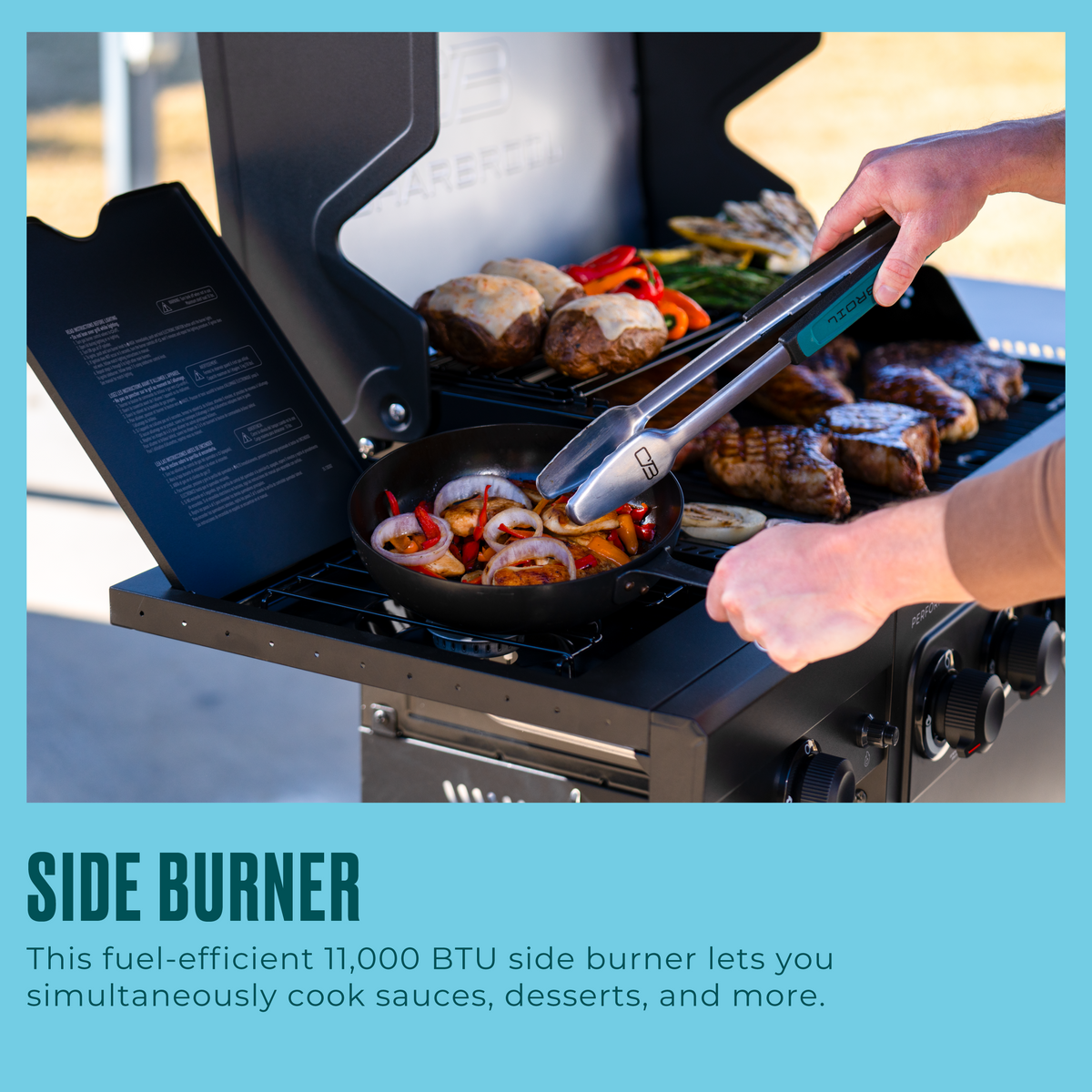 Char-Broil Performance Series™ FlavorMax™ 5 Burner Gas Grill Cabinet with Side Burner Blackout product view 10