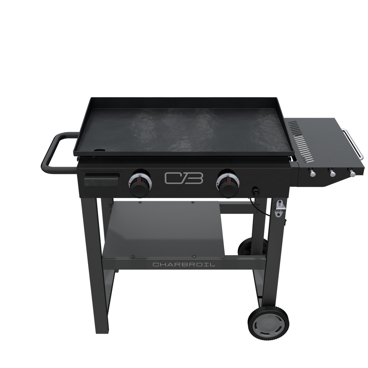 Char-Broil Charbroil® 28" Performance Series™ Propane Gas Griddle with Cart 2 Burner Flat Top Grill, Black 463459924 product view 3