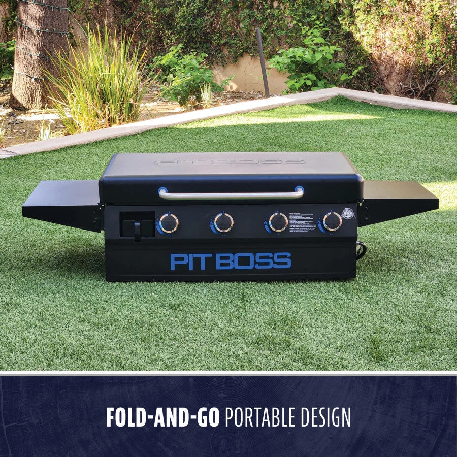 Pit Boss 4-Burner Deluxe Griddle With Side Shelves + Lid - PB4BGD1 product view 5