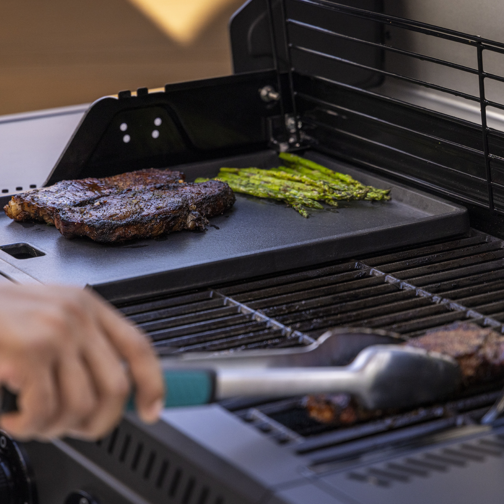 Char-Broil Performance Series™ FlavorMax™ 5 Burner Gas Grill Cabinet with Side Burner and 12" Griddle Black Gray product view 7