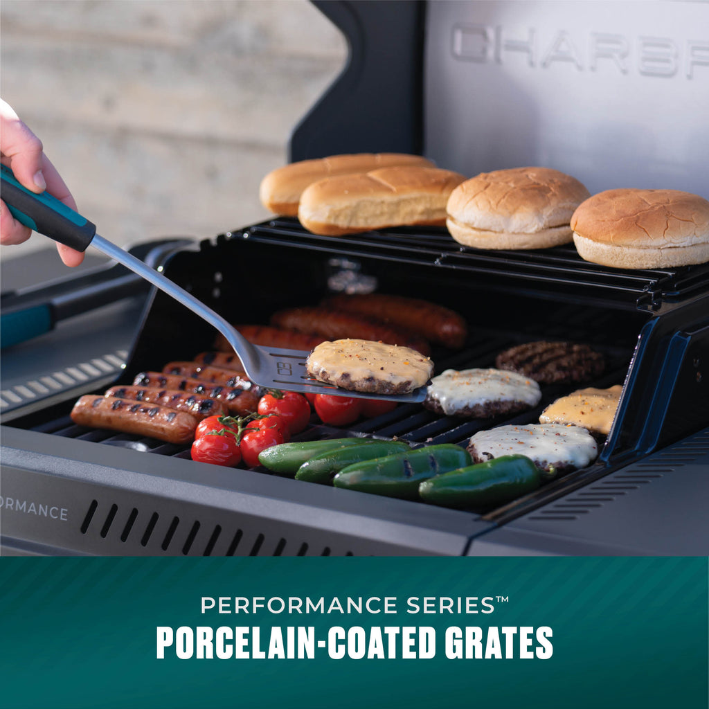 Char-Broil Performance Series™ 4-Burner Gas Grill with FlavorMax™ and Side Burner (Cart, Black/Gray) product view 6