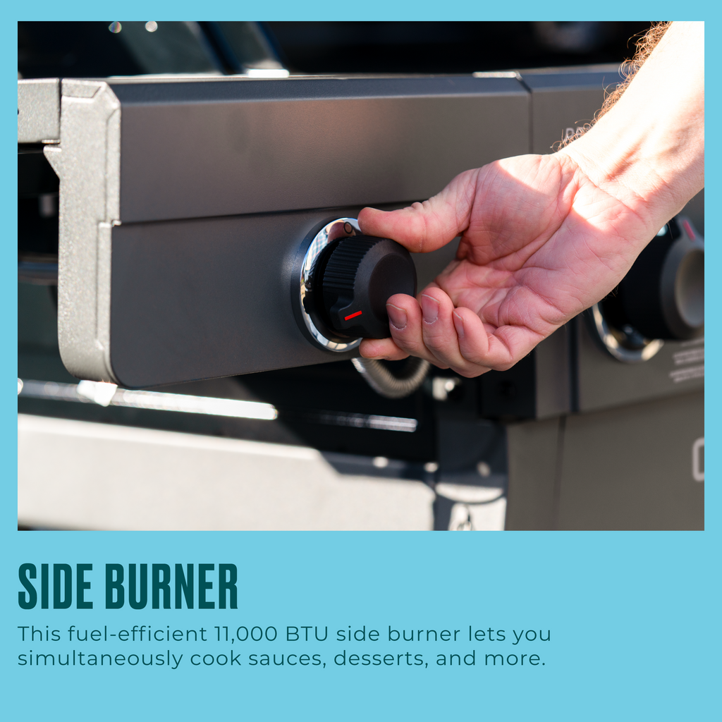 Char-Broil Performance Series™ FlavorMax™ 5 Burner Gas Grill Cart with Side Burner Gray product view 10