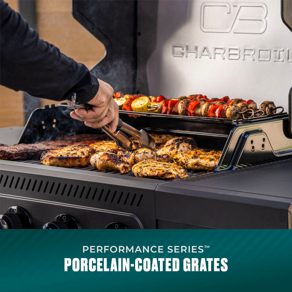 Char-Broil Performance Series™ FlavorMax™ 4 Burner Cart Gas Grill with Side Burner Blackout product view 6
