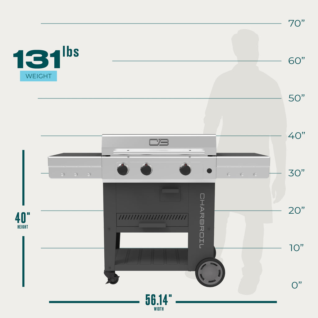 Char-Broil Versa-Tile™ 28" 3-Burner All-in-one Cooking Station product view 6